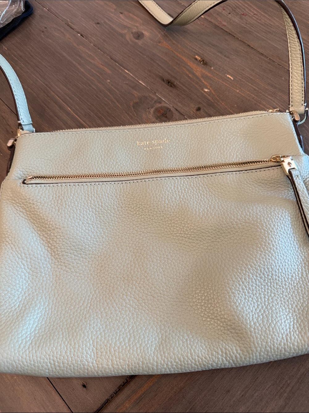 kate spade Pebbled Leather Crossbody Bag in Blue